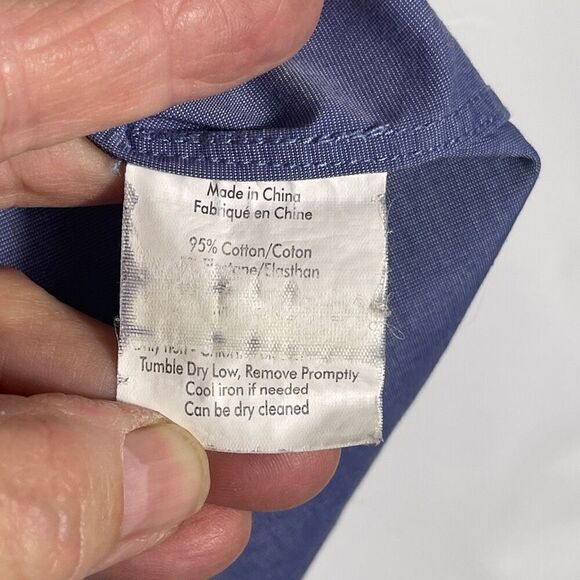 John Varvatos Blue USA Modern Slim Fit Long Sleeve Button Up Shirt Size 16 - Picture 5 of 7